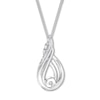 Thumbnail Image 4 of Interwoven Diamond Necklace 1/5 ct tw Round-cut 10K White Gold