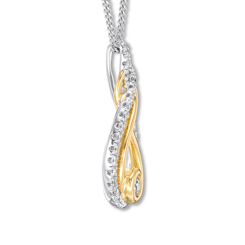 Main Image 2 of Interwoven Diamond Necklace 1/3 ct tw 10K Two-Tone Gold