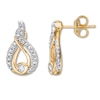 Thumbnail Image 0 of Interwoven Diamond Earrings 1/4 ct tw Round-cut 10K Yellow Gold