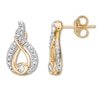 Thumbnail Image 1 of Interwoven Diamond Earrings 1/4 ct tw Round-cut 10K Yellow Gold