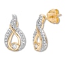 Thumbnail Image 1 of Interwoven Diamond Earrings 1/4 ct tw Round-cut 10K Yellow Gold