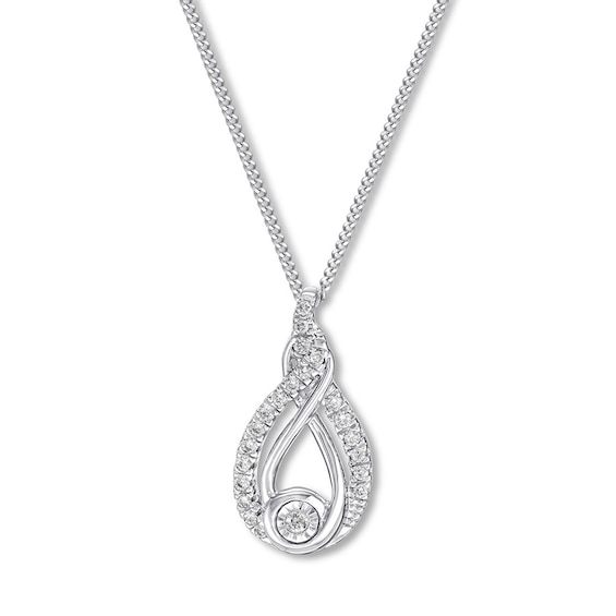 Jared The Galleria Of Jewelry Interwoven Diamond Necklace 1/10 ct tw Sterling Silver