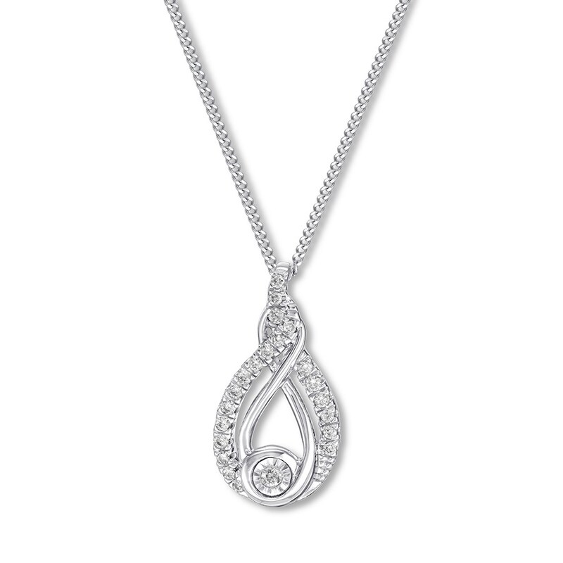 Main Image 1 of Interwoven Diamond Necklace 1/10 ct tw Sterling Silver