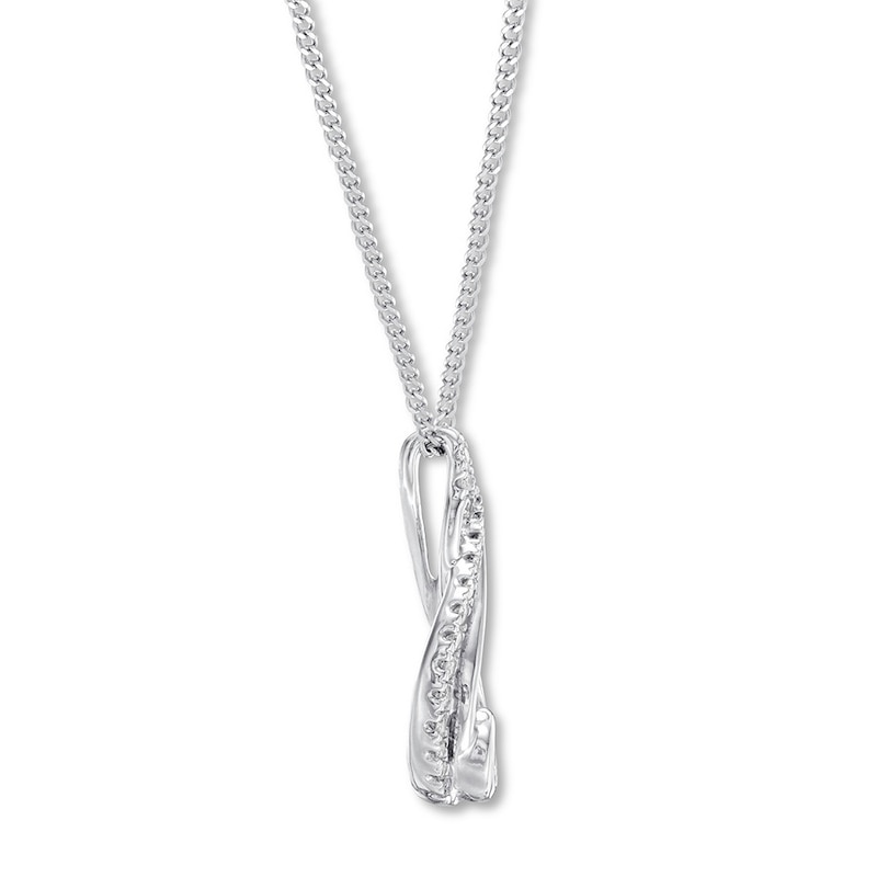 Main Image 2 of Interwoven Diamond Necklace 1/10 ct tw Sterling Silver