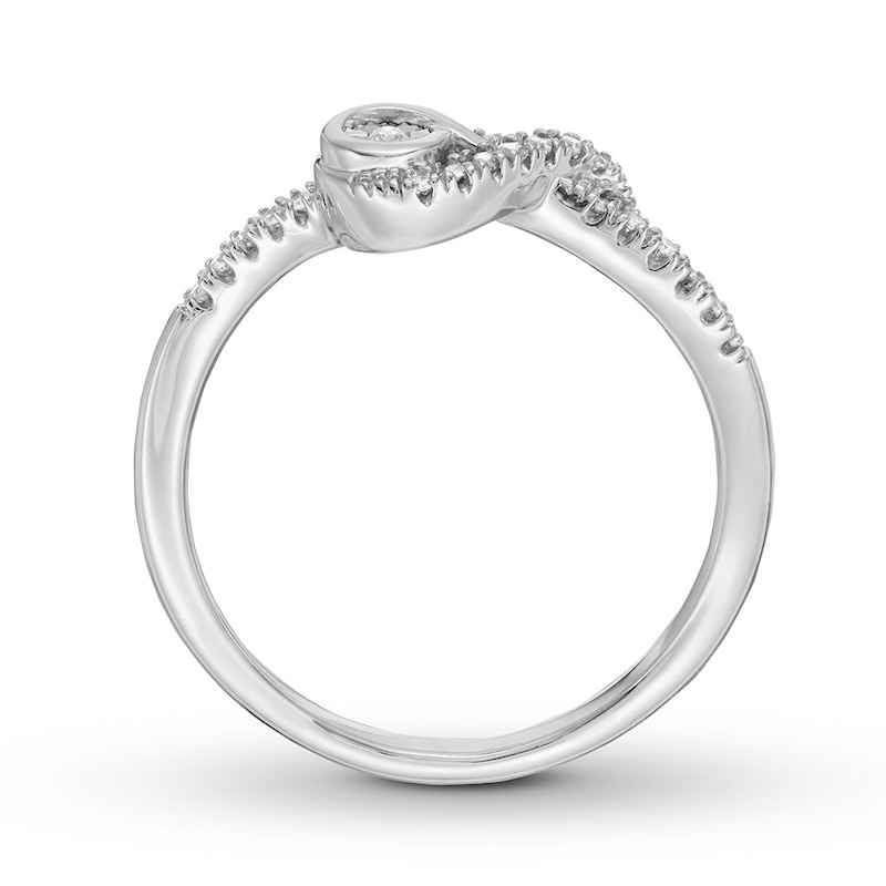 Interwoven Diamond Ring 1/10 ct tw Round-cut Sterling Silver