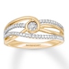 Thumbnail Image 1 of Interwoven Diamond Ring 1/5 ct tw Round-cut 10K Yellow Gold