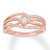 Thumbnail Image 1 of Interwoven Diamond Ring 1/5 ct tw Round-cut 10K Rose Gold