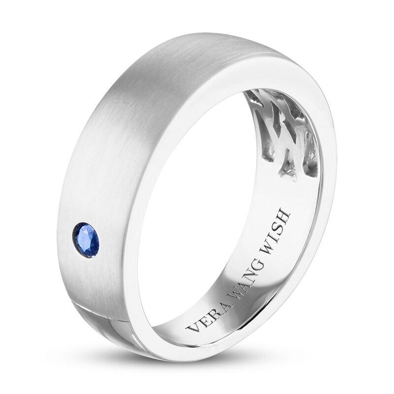 Vera Wang WISH  Blue Sapphire Wedding Band 14K White Gold