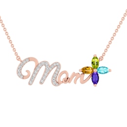 Color Stone 'Mom' Necklace