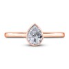 Thumbnail Image 3 of Diamond Solitaire Engagement Ring 1 ct tw Bezel-Set Pear-cut 14K Rose Gold (I2/I)