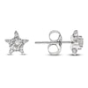 Thumbnail Image 1 of Natural White Topaz Star Stud Earrings 1/20 ct tw Diamonds 14K White Gold