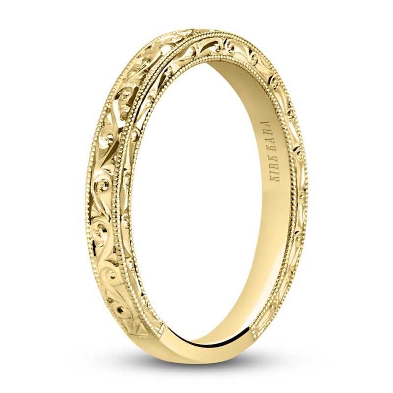 Kirk Kara Engraved Milgrain Wedding Band 18K Yellow Gold