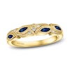 Thumbnail Image 1 of Kirk Kara Natural Blue Sapphire Anniversary Band Diamond Accents 14K Yellow Gold