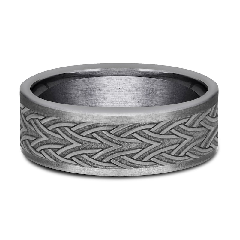 Main Image 3 of Grey Tantalum Stone Celtic Wedding Band 7.0mm