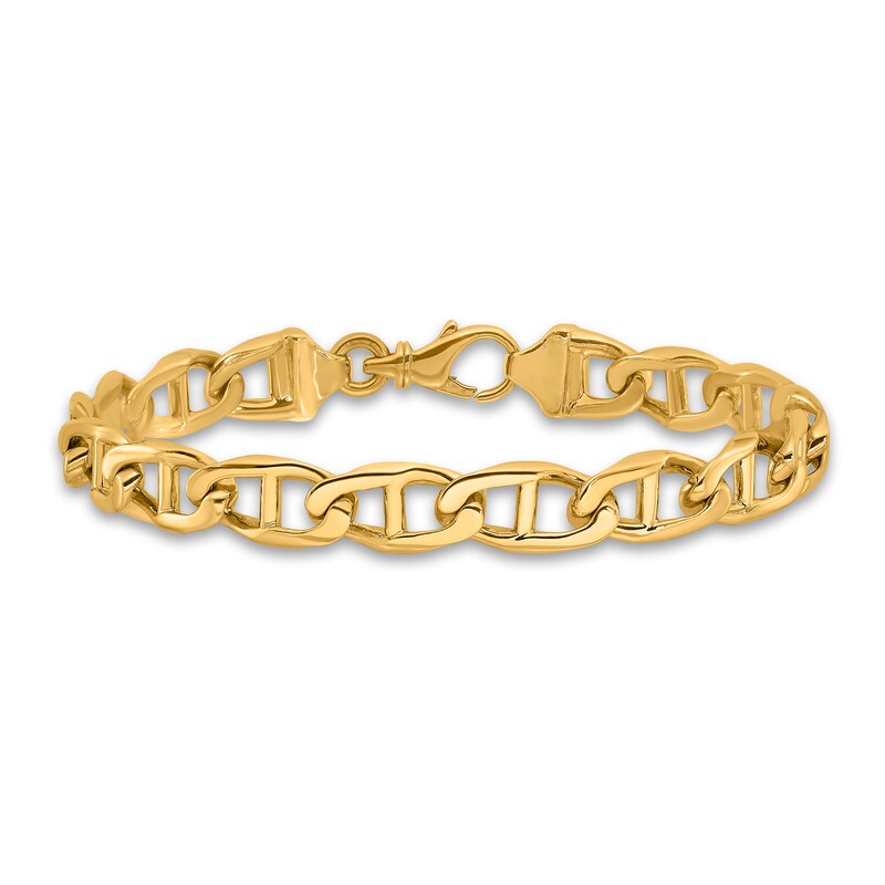 Main Image 1 of Men's Solid Anchor Link Bracelet 14K Yellow Gold 9.0mm 8"