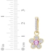Thumbnail Image 2 of Natural Pink Sapphire Earrings 1/4 ct tw Diamonds 14K Yellow Gold