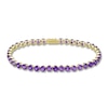 Thumbnail Image 1 of Natural Amethyst Tennis Bracelet 10K Yellow Gold 7"