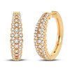 Thumbnail Image 0 of Diamond Hoop Earrings 1 ct tw Round 14K Yellow Gold