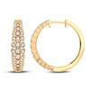 Thumbnail Image 1 of Diamond Hoop Earrings 1 ct tw Round 14K Yellow Gold