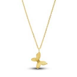 Butterfly Pendant Necklace 14K Yellow Gold 16"