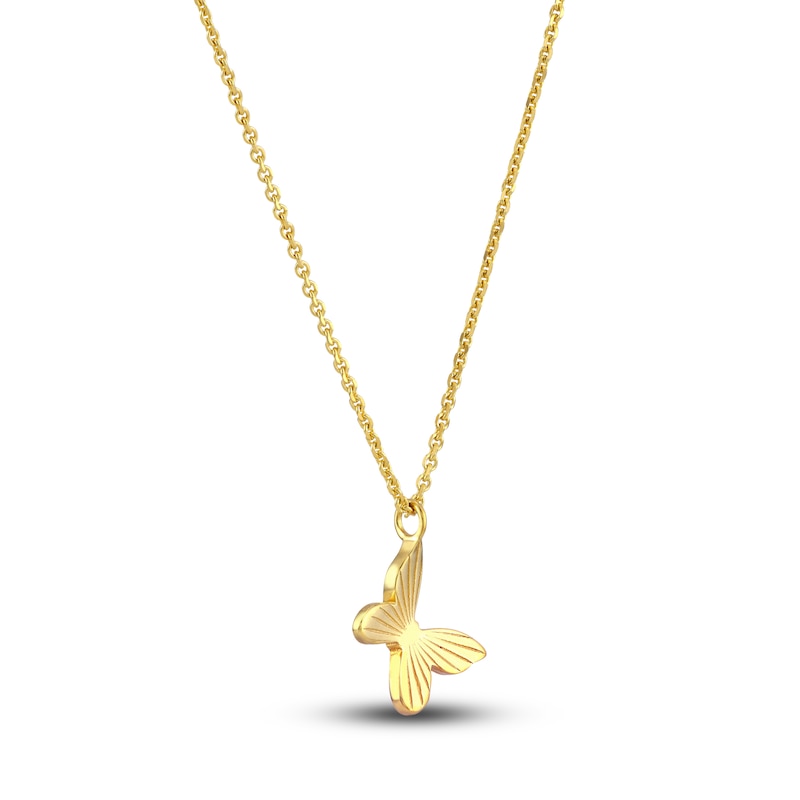 Main Image 2 of Butterfly Pendant Necklace 14K Yellow Gold 16"