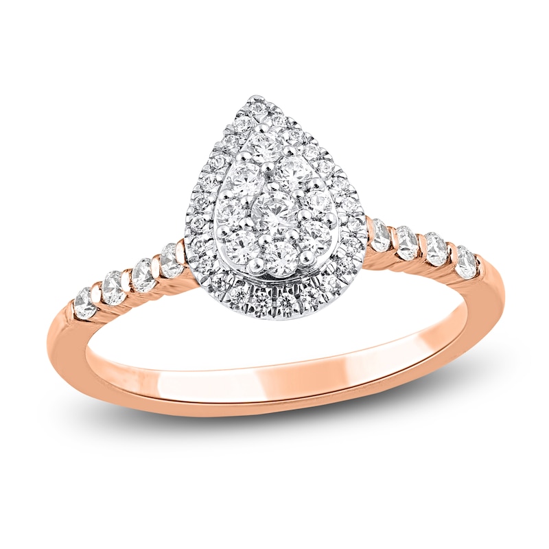 Diamond Engagement Ring 3/8 ct tw Round 14K Rose Gold