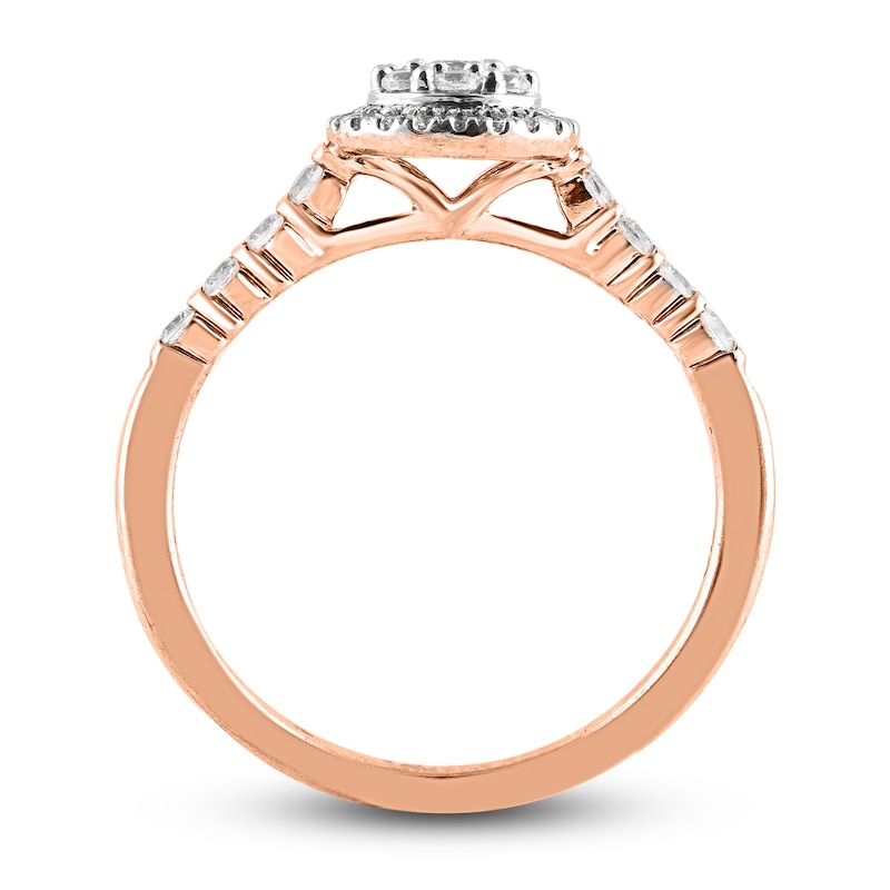 Diamond Engagement Ring 3/8 ct tw Round 14K Rose Gold