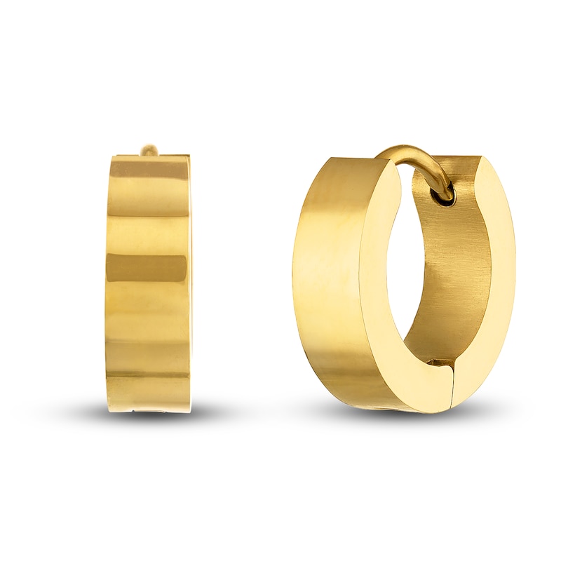Main Image 1 of Huggie Earrings Gold Ion-Plated Stainless Steel 15mm