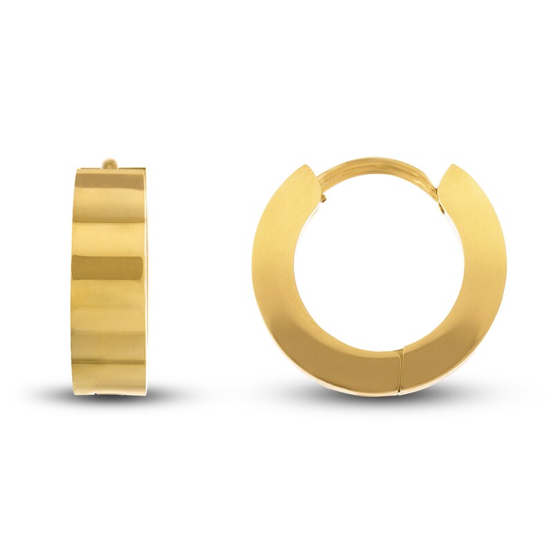 Main Image 2 of Huggie Earrings Gold Ion-Plated Stainless Steel 15mm