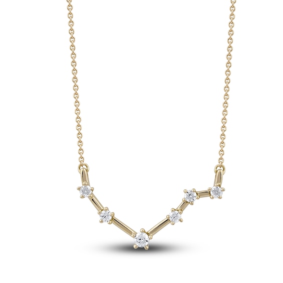Jared The Galleria Of Jewelry Diamond Libra Constellation Pendant Necklace 1/6 ct tw Round 14K Yellow Gold