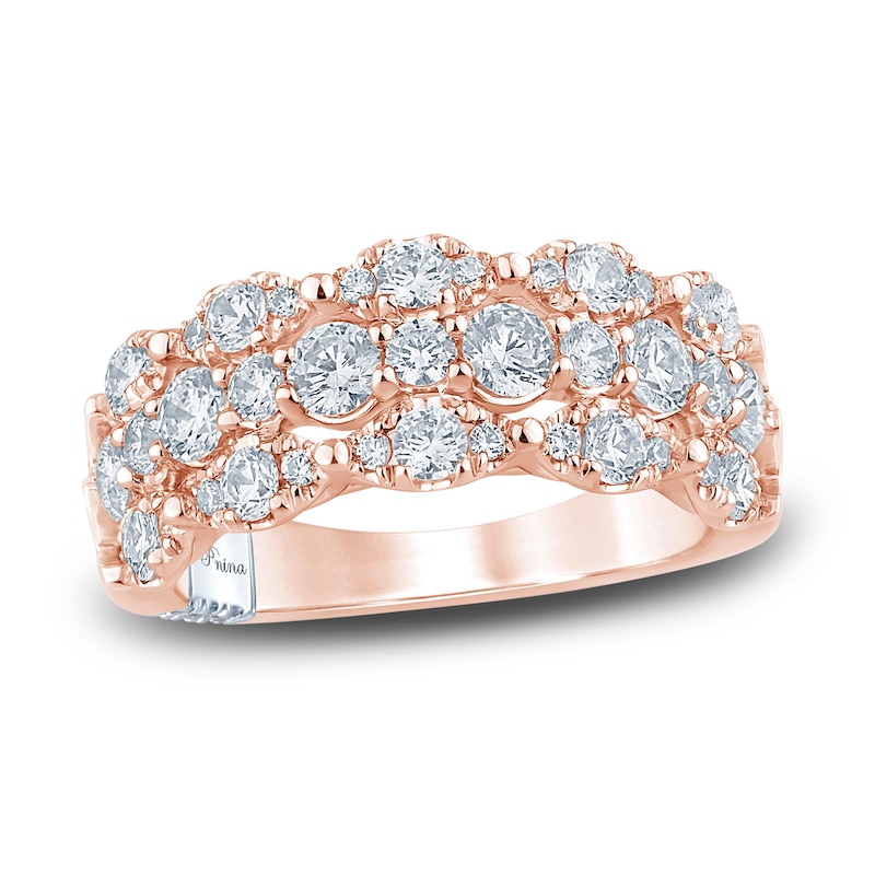 Pnina Tornai Lab-Created Diamond Anniversary Band 1-3/4 ct tw Round 14K Rose Gold