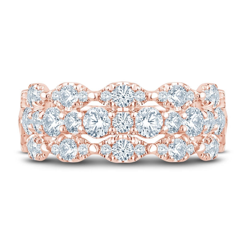 Pnina Tornai Lab-Created Diamond Anniversary Band 1-3/4 ct tw Round 14K Rose Gold