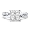 Thumbnail Image 3 of Diamond Engagement Ring 1-1/4 ct tw Princess/Round 14K White Gold