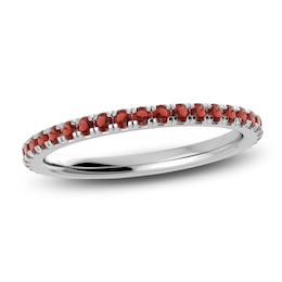 Juliette Maison Natural Garnet Eternity Ring 10K White Gold