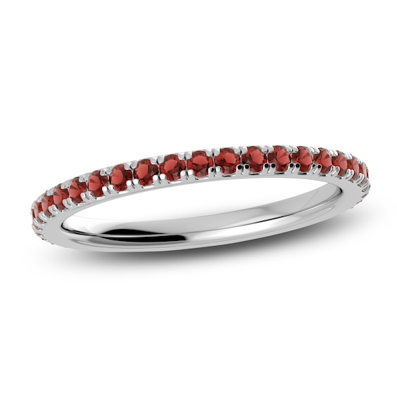 Juliette Maison Natural Garnet Eternity Ring 10K White Gold
