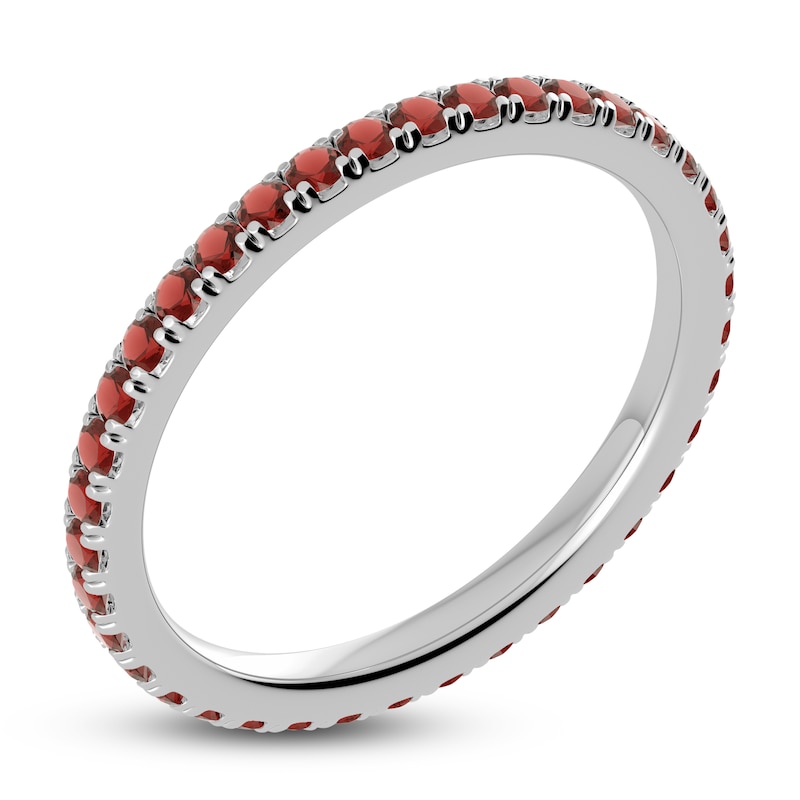 Main Image 2 of Juliette Maison Natural Garnet Eternity Ring 10K White Gold