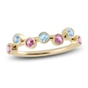 Thumbnail Image 1 of Juliette Maison Natural Aquamarine & Natural Pink Tourmaline Ring 10K Yellow Gold