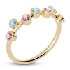 Thumbnail Image 2 of Juliette Maison Natural Aquamarine & Natural Pink Tourmaline Ring 10K Yellow Gold