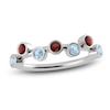 Thumbnail Image 1 of Juliette Maison Natural Garnet & Natural Aquamarine Ring 10K White Gold