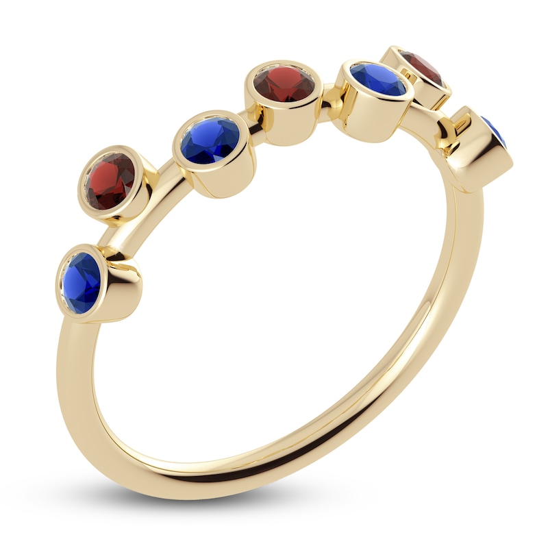 Main Image 2 of Juliette Maison Natural Garnet & Natural Blue Sapphire Ring 10K Yellow Gold