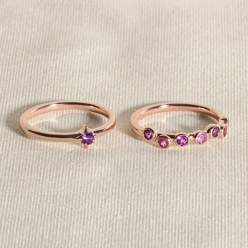 Main Image 4 of Juliette Maison Natural Garnet & Natural Blue Sapphire Ring 10K Yellow Gold