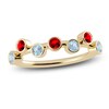 Thumbnail Image 1 of Juliette Maison Natural Ruby & Natural Aquamarine Ring 10K Yellow Gold