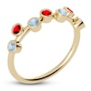 Thumbnail Image 2 of Juliette Maison Natural Ruby & Natural Aquamarine Ring 10K Yellow Gold