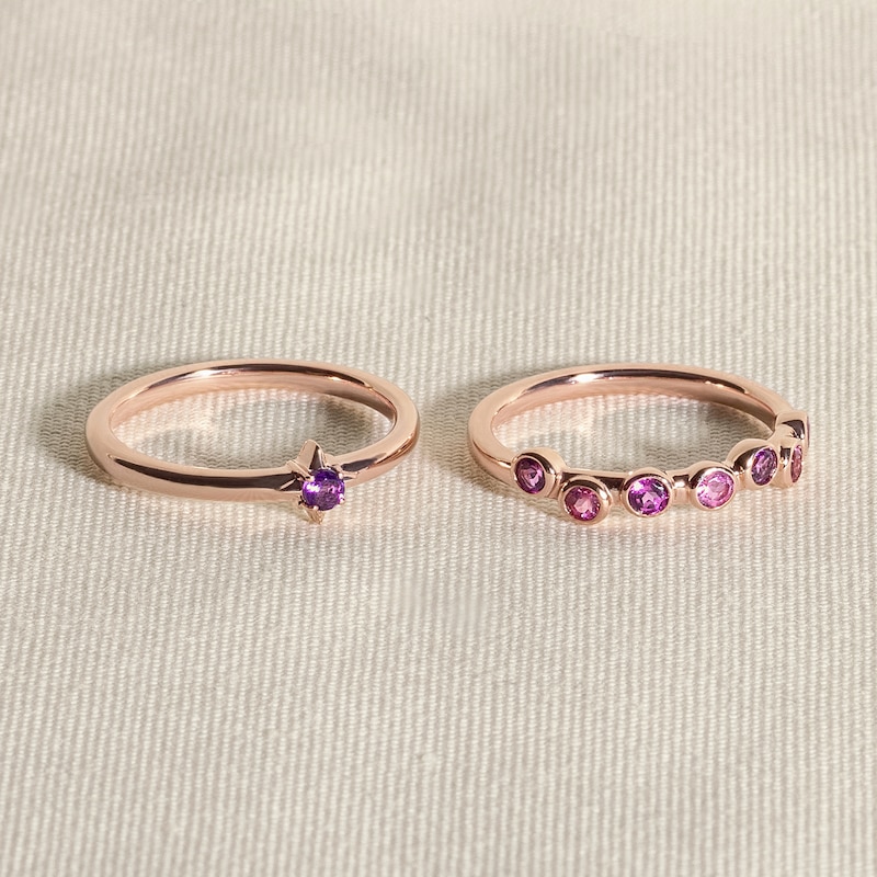 Main Image 4 of Juliette Maison Natural Peridot & Natural Pink Tourmaline Ring 10K Yellow Gold