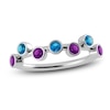 Thumbnail Image 1 of Juliette Maison Natural Amethyst & Natural Blue Zircon Ring 10K White Gold