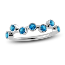 Juliette Maison Natural Blue Zircon Ring 10K White Gold