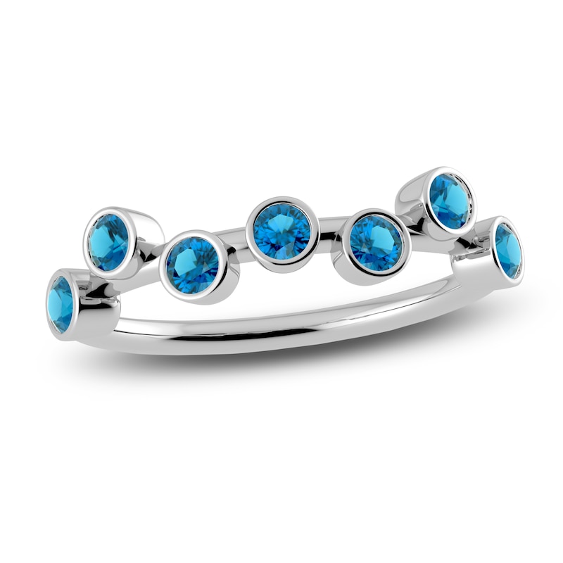 Main Image 1 of Juliette Maison Natural Blue Zircon Ring 10K White Gold
