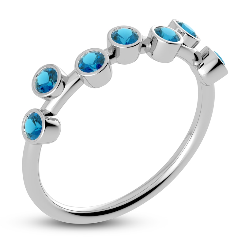 Main Image 2 of Juliette Maison Natural Blue Zircon Ring 10K White Gold