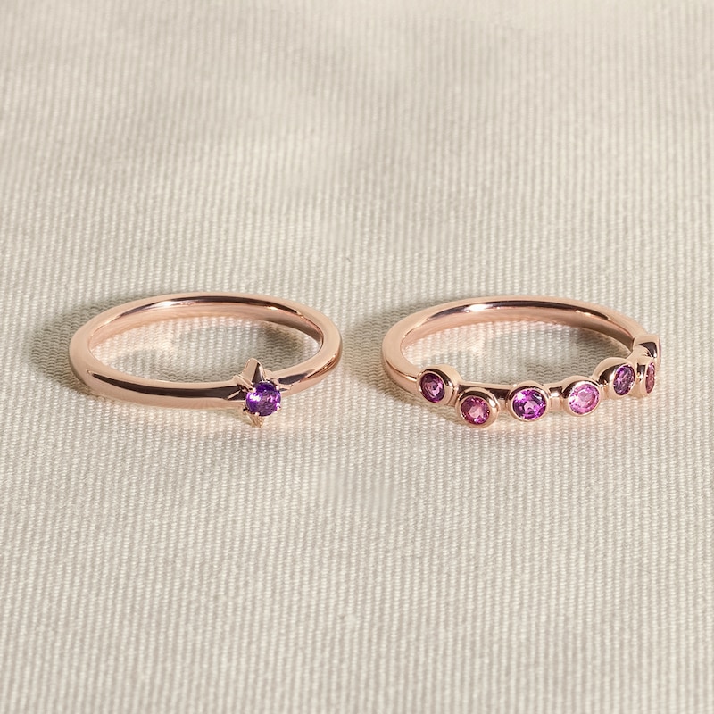 Main Image 4 of Juliette Maison Natural Blue Zircon Ring 10K White Gold