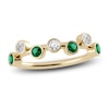 Thumbnail Image 1 of Juliette Maison Natural White Sapphire & Natural Emerald Ring 10K Yellow Gold